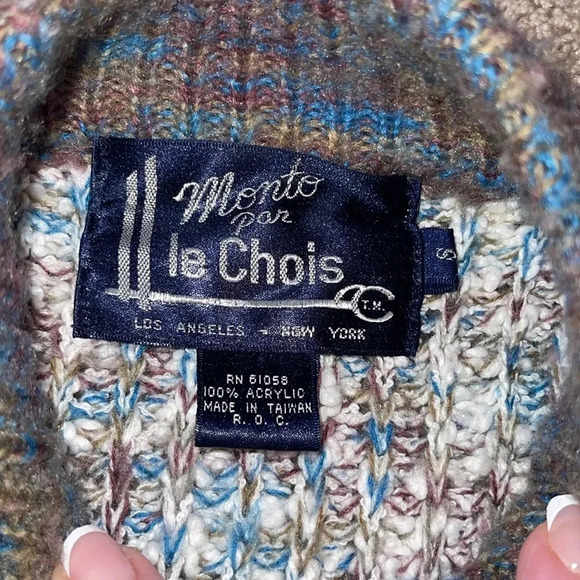 Vintage 1980s Monto Pan Le Chois Long Cardigan Sweater Jacket - Small. T - Picture 5 of 6